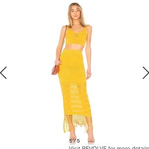 House of Harlow 1960 X Revolve Sandra Skirt and Quinn top in yellow